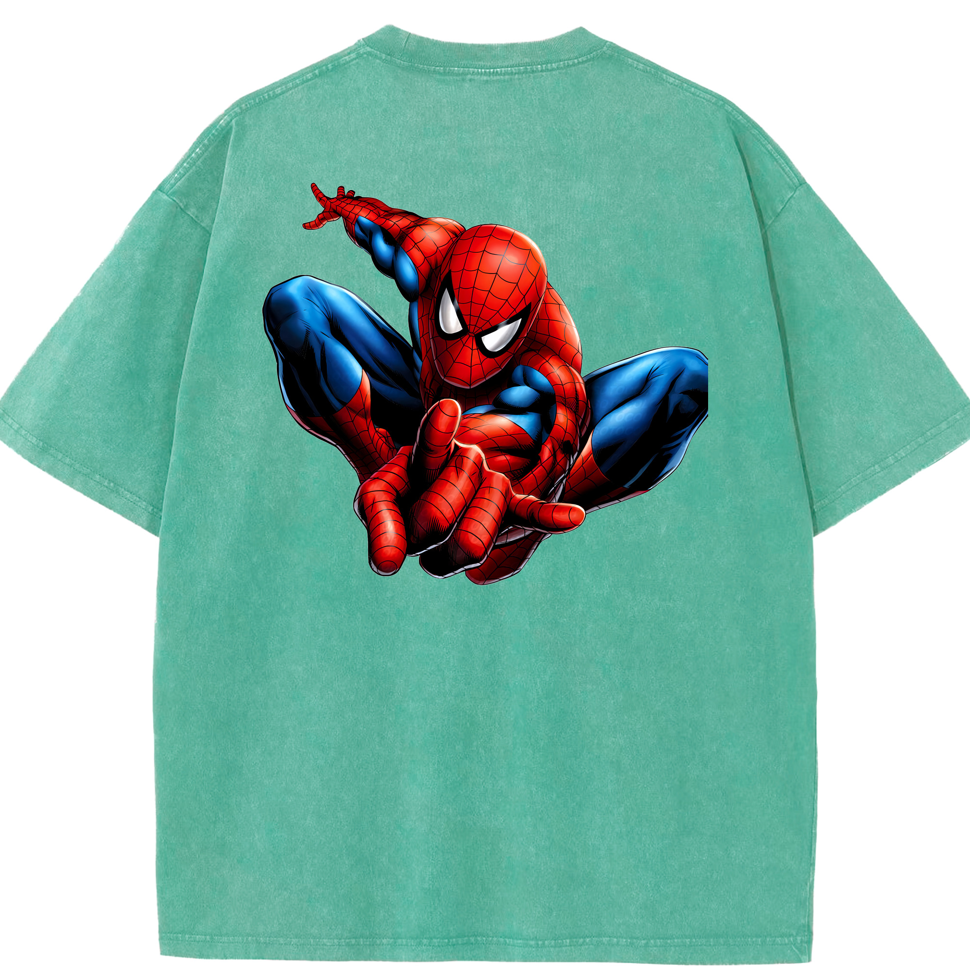 （画像用） Spider Man スパイダーマン 綿100% ヴィンテージ風 半袖Tシャツ（背面プリント）